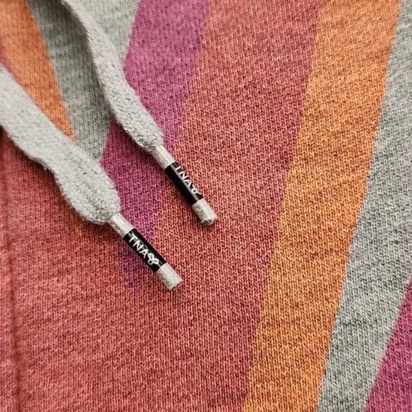 TNA Women's Hoodie Heathered Grey Fleece Lined Front Zip Pockets Size Small - Picture 6 of 12